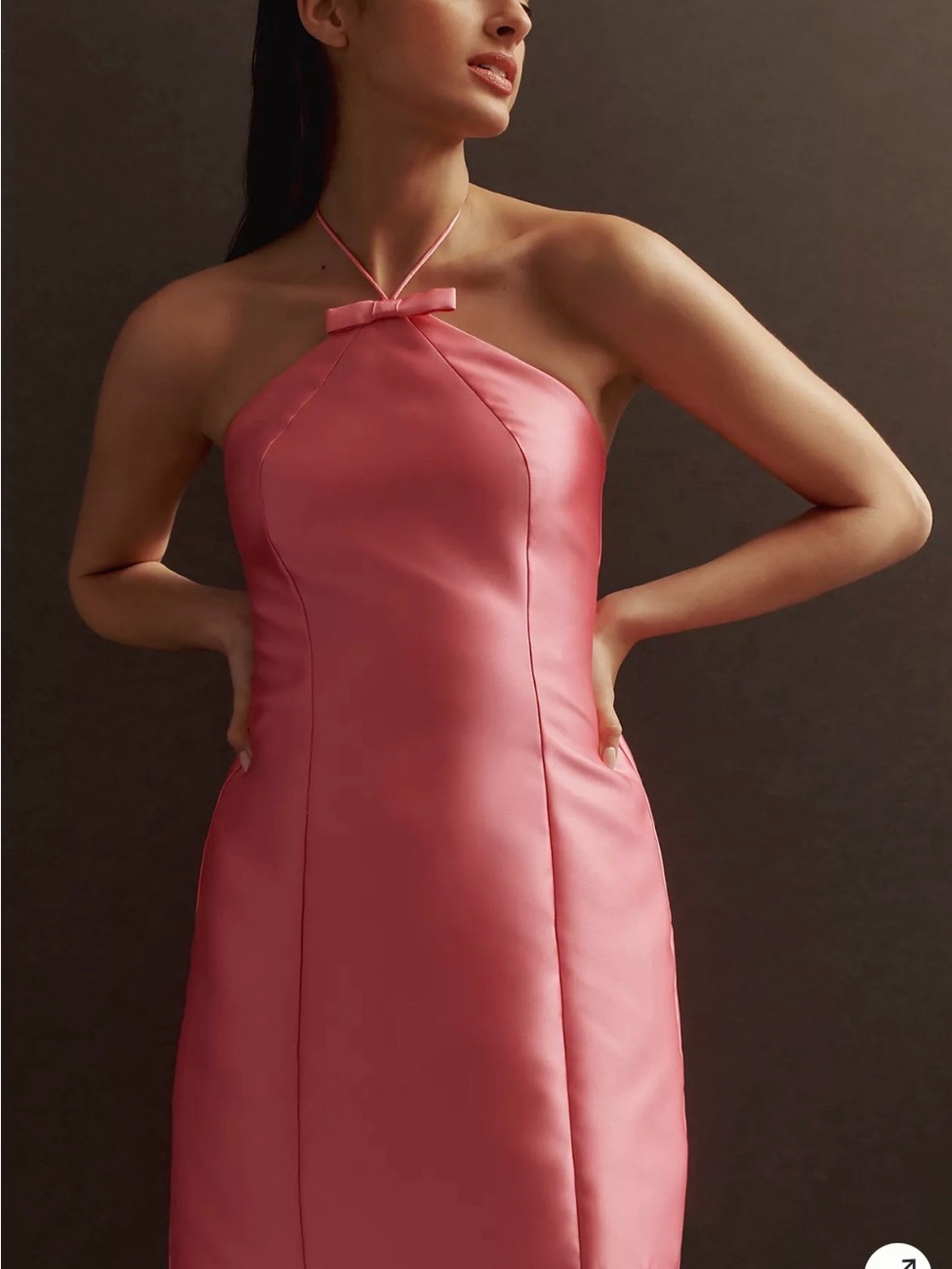 Hutch Anthropologie Pink Halter Satin Party Dress